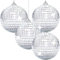 4-Stücke Silber 10cm Spiegel Disc Ball Spiegel Disc Ball Ideal für eine Party oder DJ Effekt Weihnachtslicht Hängende Disc Licht
