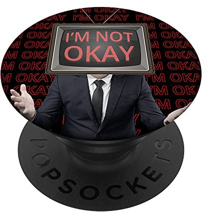 Weirdcore Aesthetic I'm Not Okay TV-Kopf Oddcore PopSockets mit austauschbarem PopGrip