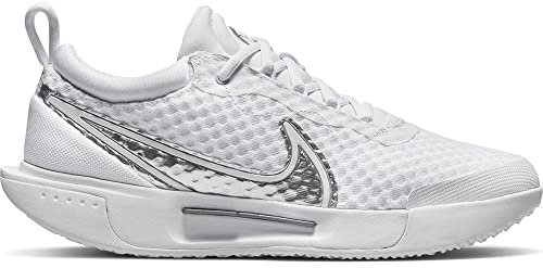 Nike Damen Nikecourt Zoom Pro Tennis Shoes, White Metallic Silver, 38 EU