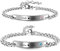 PiercingJak Partnerarmbänder mit Gravur Damen Herren Armband Edelstahl Paar Partner Armbänder Freundschaftsarmbänder Armkette mit Strass Liebe Freundschaft Personalisierte Geschenke, Silber