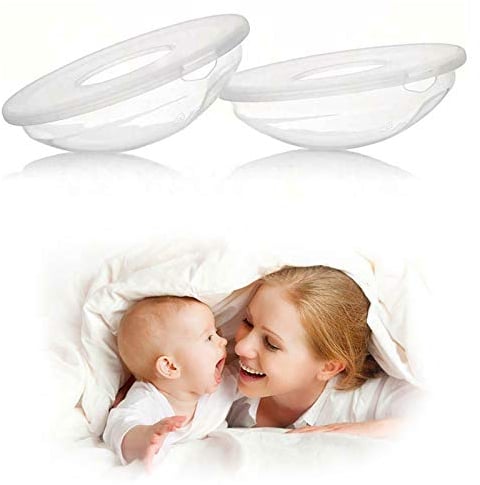 Breast Shells 2 PCS, Reusable Breast Milk Collection Shell Portable Breast Milk Saver Nursing Pads Cups Reusable Milk Saver for Breastfeeding Save Breastmilk