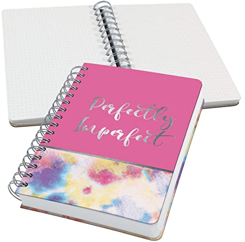 SIGEL JN609 Spiralblock A5 dotted, Notizblock Bullet Journal Jolie, 120 g/m², pink, Batik, dickes 120g Papier, 240 Seiten, vegan, aus nachhaltigem Papier hergestellt