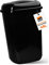 HRB Mülleimer 45L schwarz glänzend mit Schwingdeckel, Tonne aus Hartplastik, Küche, Futtertonne (45 Liter)