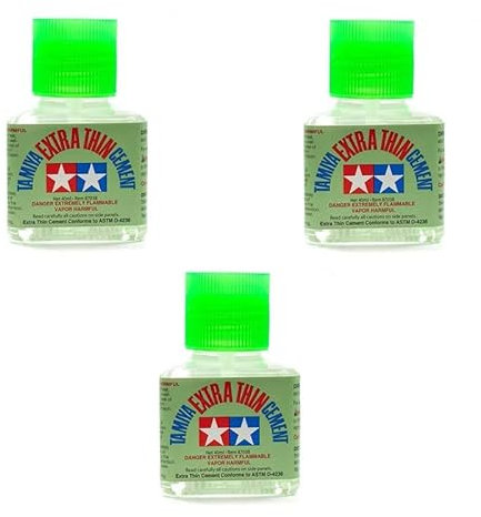 Tamiya 87038 Extra Thin Liquid Cement Adhesive (40ml) THREE PACK