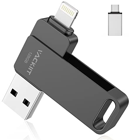 USB Stick 128GB für iPhone Apple Zertifizierter Lightning,Vackiit USB C Stick USB 3.0 Foto Stick iPhone, Speichererweiterung Stick für iOS,iPad,OTG Android Handy,PC mit MFI Lightning,USB 3.0,Type C
