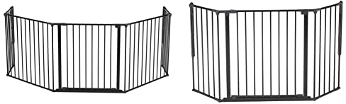 Baby Dan Konfigurationsgitter/Kaminschutzgitter Flex XL 90-278 cm, Anthrazit & Konfigurationsgitter Flex M, 90-146 cm - Hergestellt in Dänemark + TÜV/GS geprüft, Farbe: Anthrazit(Trennbar)