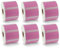 BETCKEY - 6 Rollen Rosa Mehrzwecketiketten Kompatibel mit DYMO 11354(S0722540), 57mm x 32mm, 6000 Farbige Etiketten für LabelWriter 450, 4XL NICHT passend 550 oder 5XL