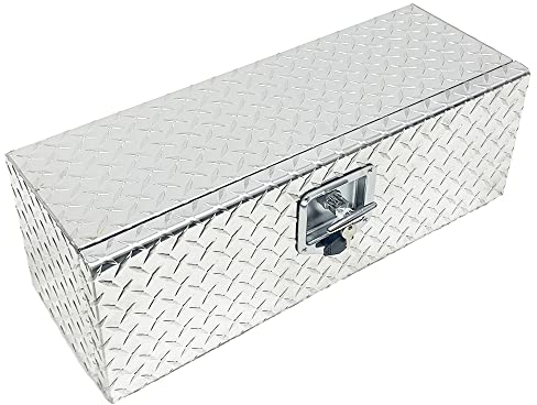 Maypole Aluminium Toolbox 660x230x235mm 26x9x9 Inches Robust Checkerplate Storage for Trailer Under Body and Chassis