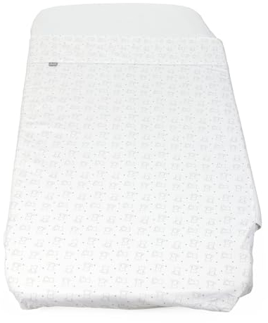 2-teiliges Bettwäsche-Set für Wiege, N2M Forever, 100% Baumwolle, kompatibel mit Chicco Next2Me Forever und Matratzen 50 x 110 cm, Bettlaken und Spannbettlaken, 0 Monate +, Weiß mit Bären