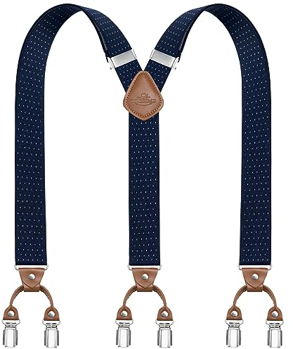 Dresime Hosenträger Herren - Y-Rücken Verstellbare Hosenträger mit 6 Starken Metallclips