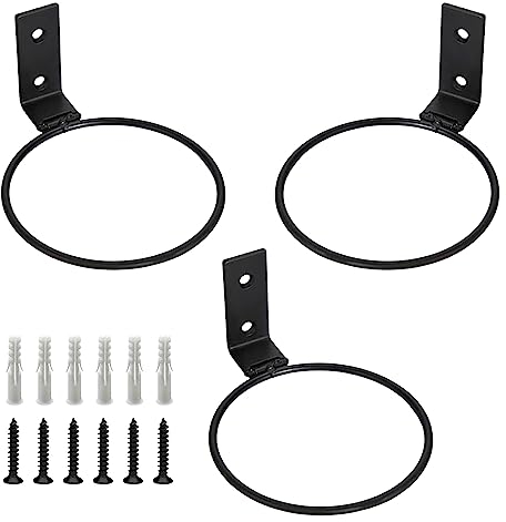 Pamtns 3 Piezas Soporte de Pared para Macetas Anillo Titular de la Maceta Metal Redondos Anillo Maceta Colgante de Pared Plegable Estante de Maceta de Anillo para Interior y Exterior
