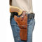 DMOYS Leder-Revolverholster, verdecktes Tragen im oder außerhalb des Gürtels. Gürtel-Pistolenholster, verdecktes Tragen im Vintage-Stil, braunes Leder, für Maskerade-Party, Männer/Frauen, universell