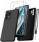 Kukiwhy Handyhülle für Samsung A52/ A52S mit 2 Stück Panzerfolie, für Samsung Galaxy A52S Hülle Ultra Dünn Slim mit Microfiber, Kratzfeste Rundumschutz Schutzhülle für Samsung A52 4G/ 5G Hülle-Schwarz