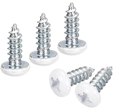 QUARKZMAN ST3.5x8mm Blanc Vis Autotaraudeuse, 50pcs Poêle Tête Phillips Bois Vis pour Travail Bois