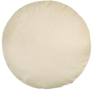 beties HYggelig No.2 Samt Block Cord Bodenkissen-Bezug ca. 80 Ø cm Kissenhülle rund in Raumausstatter Qualität aus deutschem Unternehmen (Kreide-beige)