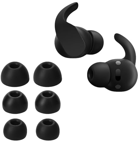 kwmobile 6x Replacement Ear Tips Compatible with Beats Fit Pro - Silicone Tips for Earphones - Black