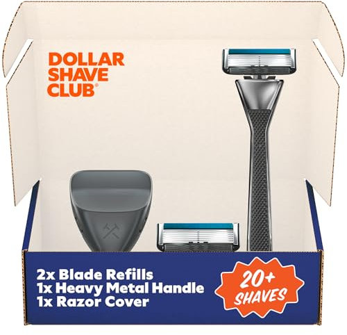 Dollar Shave Club Schwermetall-Rasierset, robuster Rasiergriff, 6-Klingen-Nachfüllklingen und Rasiererabdeckung, Präzisions-Rasierset, Rasierset, Pflegeset, Rasierset, Rasierset, Rasierset, Rasierset