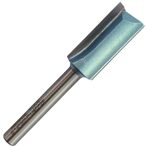 Rennie Tools Fräser-Bit, 14 mm Schnittdurchmesser x 30 mm Nut x 1/4-Zoll-Schaft TCT-bestückt, gerader Fräser-Bit, 2 Nuten, kompatibel mit Makita Bosch Trend Katsu Dewalt Oberfräsen usw. 14 mm