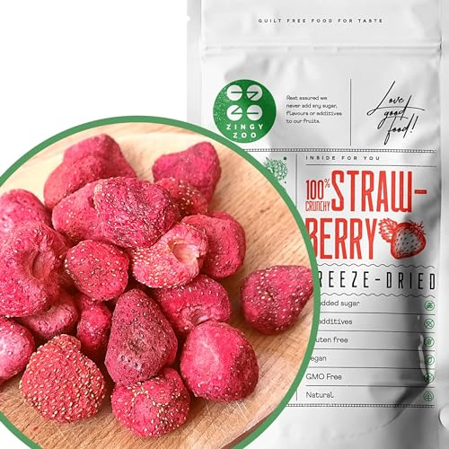 Fraises Fruits Frais Lyophilisée Entières | 100% Naturel Fraise Sechee Freeze Dried Fruit | Fruits Seche Lyophilisateur | Fruits Secs | Gefriergetrocknete Erdbeeren | Freeze Dried Strawberry