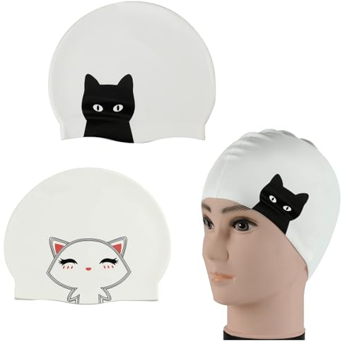 BSITSSS 2 Piezas Gorro Natacion Hombre Mujer, Impermeable Gorro Piscina, 100% Silicona Gorro de Piscina, No Se Arruga Classic Gorros de Piscina, Elástico Suave y Cómodo Swimming Cap, Unisex