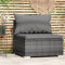 LAPOOH Garten-Mittelsofa mit Kissen, Lounge Sofa Outdoor, Garten Loungemöbel, Gartensofa, Gartenlounge, Balkon Set Möbel, Grau Poly Rattan