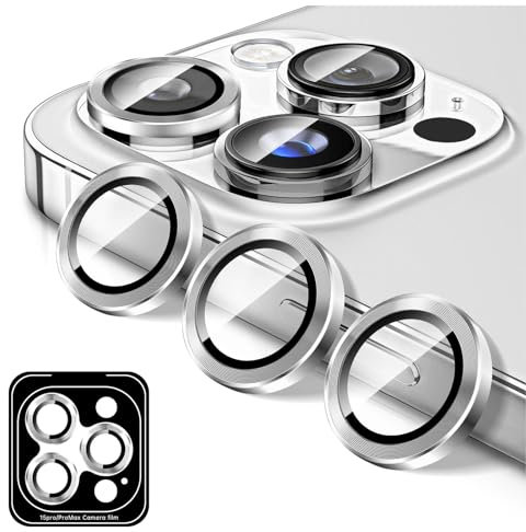 Kucheed Proteggi Obiettivo Della Fotocamera Compatibile con per iPhone 12 Pro Max, Proteggi Schermo per Fotocamera in Vetro Temperato HD, Anelli Singoli in Metallo con Allineamento Automatico