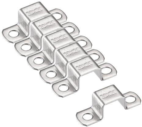 TA-VIGOR 6Pcs U Shaped Connector Bracket, 20mm x 20mm Stainless Steel Bracket Stainless Steel Pipe Clamp, Heavy Duty Conduit Clamps for Door Closed Bar Holder Strut, Pipe Tube Wire Fixing