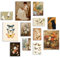 Dazzlewall Vintage Eklektische Wanddekoration Poster Rustikale Blume Schmetterling Leinwand Poster für Schlafzimmer Wohnzimmer Dekor Ungerahmt Satz von 12