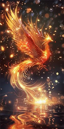Diamond Painting Erwachsene, Diamond Painting Phönix, Diamond Painting Groß xxl 60x120cm, Diamant Painting Bilder,Vogel Diamond Painting Eckige Steine,Diamond Painting für Home Decor Wohnzimmer MX-892