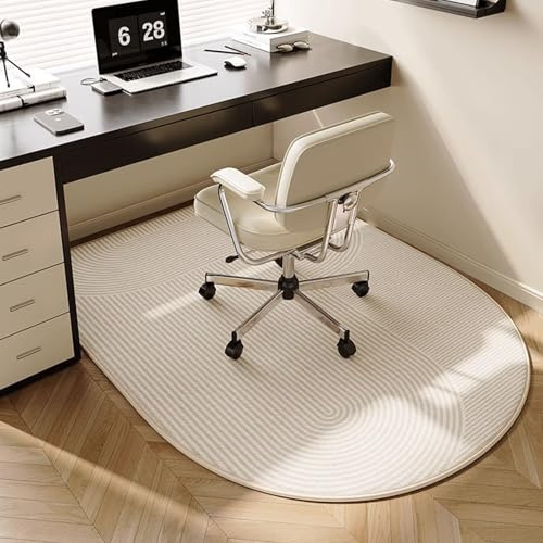 Odot Cream Style Office Chair Mat for Carpeted and Hardwood Floor Protector, Non-Slip Computer Gaming Rolling Chair Desk Mat Multi-Purpose Protection Carpet for Home Wooden Floors (Stripes,120*80cm)