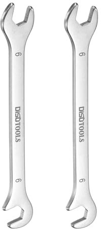 QUARKZMAN 2 Stück Super-Dünner Doppelmaulschlüssel 6mm Metrischer Maulschlüssel 30Cr13 Edelstahl Abschrecken Polieren Schraubenschlüssel mit 15° und 75° Winkel Doppelmaul für Reparaturen