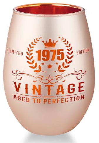 Belillpipi Geschenke zum 50 Geburtstag für Frauen, 50 Geburtstag Windlicht aus Glas, Windlicht in Roségold mit Geschenkbox, Teelichthalter mit Gravur Geschenk für 50 Frau Weihnachten