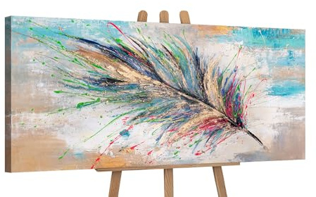 YS-Art Luxus Acrylbild mit Gold akzenten handgemalt Schlafzimmer echte