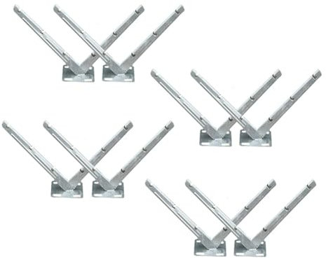 GZHERVICES 4 Pair Razor Wire Bracket, Hot-dip Galvanised V-bracket, Barb Wire Extension Bracket, Roll Concertina Garden Fence Wire Bracket