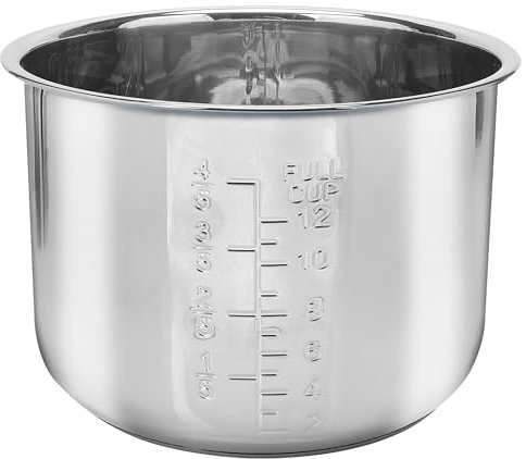Linkidea Rice Cooker Inner Pot Replacement, 304 Stainless Steel Pressure Cooker Pot, Dishwasher Safe Inner Bowl Compatible with Power Pressure Cooker PPC770, PPC771 6 Quarts Cooker