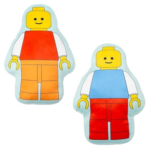 Offiziell lizenzierte LEGO®-Kissenfigur | Design „Colourblock“ | Superweich | Wendbares LEGO®-Figuren-Kissen | Perfekt für Schlafzimmer- oder Wohnzimmer-Deko
