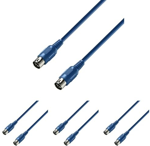 Adam Hall Cables 3 STAR MIDI 0300 BLU Midikabel 5-Pol | 3 m (Packung mit 4)
