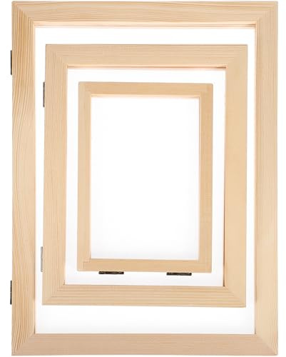 POPETPOP Papierherstellungssiebe 3 Stück Holzrahmen mit Doppellagigen Schöpfrahmen für Handgeschöpftes Papier für Kreative Bastelarbeiten und Selbstgemacht Papierkunst