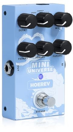 Hoerev Mini Universe Reverb Gitarren Effektpedal, 9 Reverb Effekte, Room/Hall/Plate/Spring/Shimmer/Cloud/Bloom/Swell/Lofi, True Bypass