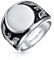Bling Jewelry Personalisierter Großer Statement Patriotischer Usa Initialen Monogramm Ring Für Herren Mit Amerikanischem Weißkopfseeadler Signetring In Oxidiertem Silberton Aus Edelstahl