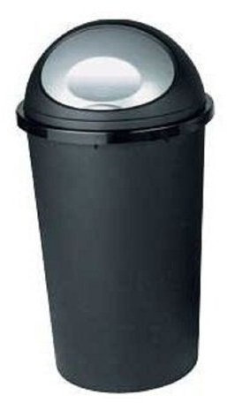 PLASTIC 45L BULLET BIN,RUBBISH,DUST,WASTE,RECYCLE BIN FLAP LID COLOR HOME,OFFICE BLACK