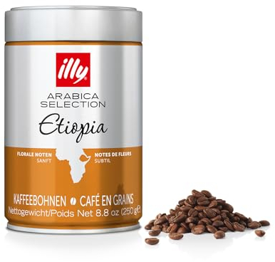 illy Kaffeebohnen Luxus Arabica Kaffeebohnen Auswahl Äthiopien 6er Pack (6 x 250 g)