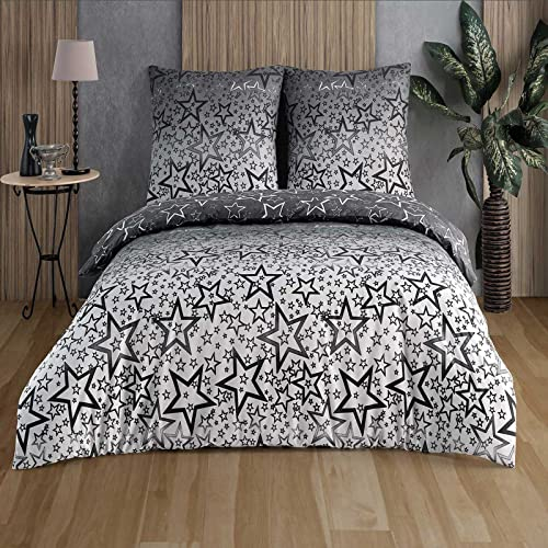 Buymax® Bettwäsche 155x220%100 Baumwolle 2-Teilig Bettbezug - Bettwäsche-Sets 155 x 220cm mit 1 mal Kissenbezug 80x80cm, ÖKO-TEX Renforcé-Bettdeckenbezug Set mit Reißverschluss