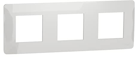 Schneider Electric NU200618 New Unica, Marco de Cubierta para Interruptor 3 x 2 Módulos, 3 Segmentos, Instalación Fácil, Sin Halógenos - Blanco