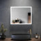 ELEGANT Bathroom Led Backlit Mirror with Shaver Socket and Bluetooth Speakers | 600 x 500 mm | Sensor Touch | 3 Colors Dimmable + Demister | Smart Illuminated LED Bathroom Mirror