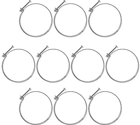 POWERTEC 70261 4-Inch Double Wire Hose Clamp | 10-Pack