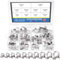 Glarks 50Pcs 7-18mm Stainless Steel Mini Fuel Injection Hose Clamps Adjustable Pipe Hose Clip Tube Clamps Assortment Kit