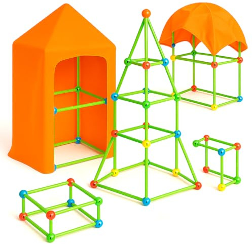 koolbitz 68PCS Glow-in-the-Dark Building Block Bricks Toy Set – Creative Construction Forts, Castles, and Tunnels Playset for Kids – Durable, Easy Assembly, Educational STEM Toy for Kids, Ages 3+