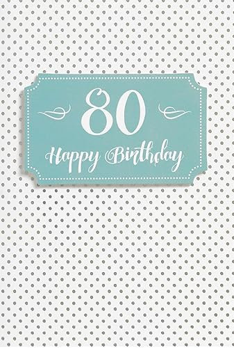 Perleberg hochwertige Geburtstagskarte der Lifestyle Collection mit Zahl-Motiv & Textvorschlag - edle Karte zum 80. Geburtstag inkl Umschlag - Geburtstagskarten in Premium-Qualität 11,6 x 16,6 cm