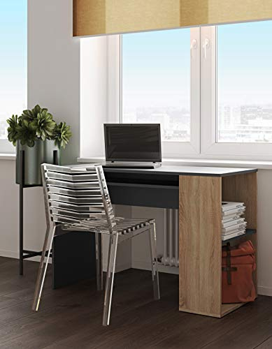TemaHome Desk Yale schwarz und Eiche,114x50x75,5 cm (LxPxA)